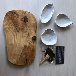 Williams Sonoma olivewood cheese board/accessories